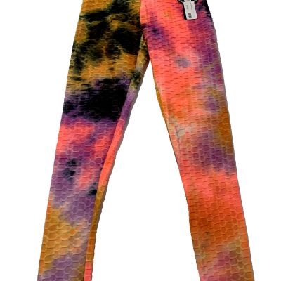 Fuyukai Hip Up Leggings * Multi Color * Ruched Behind * Women's Sz L/XL *